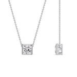 Load image into Gallery viewer, Princess Diamond Bezel Set Solitaire Pendant
