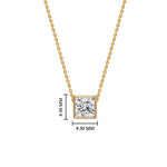 Load image into Gallery viewer, Princess Diamond Bezel Set Solitaire Pendant
