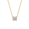 Load image into Gallery viewer, Princess Diamond Bezel Set Solitaire Pendant