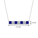 Load image into Gallery viewer, princess-diamond-horizontal-bar-pendant-with-blue-sapphire-in--FDPD8420GSABL-NL-WG
