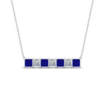 Load image into Gallery viewer, princess-diamond-horizontal-bar-pendant-with-blue-sapphire-in--FDPD8420GSABL-NL-WG
