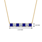 Load image into Gallery viewer, princess-diamond-horizontal-bar-pendant-with-blue-sapphire-in--FDPD8420GSABL-NL-YG
