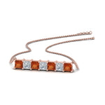 Load image into Gallery viewer, princess-diamond-horizontal-bar-pendant-with-orange-sapphire-in-FDPD8420GSAOR-NL-RG
