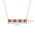 Load image into Gallery viewer, princess-diamond-horizontal-bar-pendant-with-orange-sapphire-in-FDPD8420GSAOR-NL-RG
