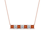 Load image into Gallery viewer, princess-diamond-horizontal-bar-pendant-with-orange-sapphire-in-FDPD8420GSAOR-NL-RG
