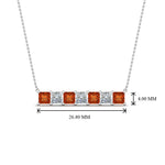 Load image into Gallery viewer, princess-diamond-horizontal-bar-pendant-with-orange-sapphire-in--FDPD8420GSAOR-NL-WG
