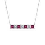 Load image into Gallery viewer, princess-diamond-horizontal-bar-pendant-with-pink-sapphire-in--FDPD8420GSADRPI-NL-WG
