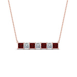 Load image into Gallery viewer, princess-diamond-horizontal-bar-pendant-with-ruby-in-FDPD8420GRUDR-NL-RG
