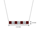 Load image into Gallery viewer, princess-diamond-horizontal-bar-pendant-with-ruby-in--FDPD8420GRUDR-NL-WG
