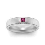 Load image into Gallery viewer, princess-mens-comfort-fit-pink-sapphire-band-in-white-gold-fd123214prrgsadrpi-nl-wg

