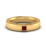 Load image into Gallery viewer, princess-mens-comfort-fit-ruby-band-in-yellow-gold-fd123214prrgrudr-nl-yg
