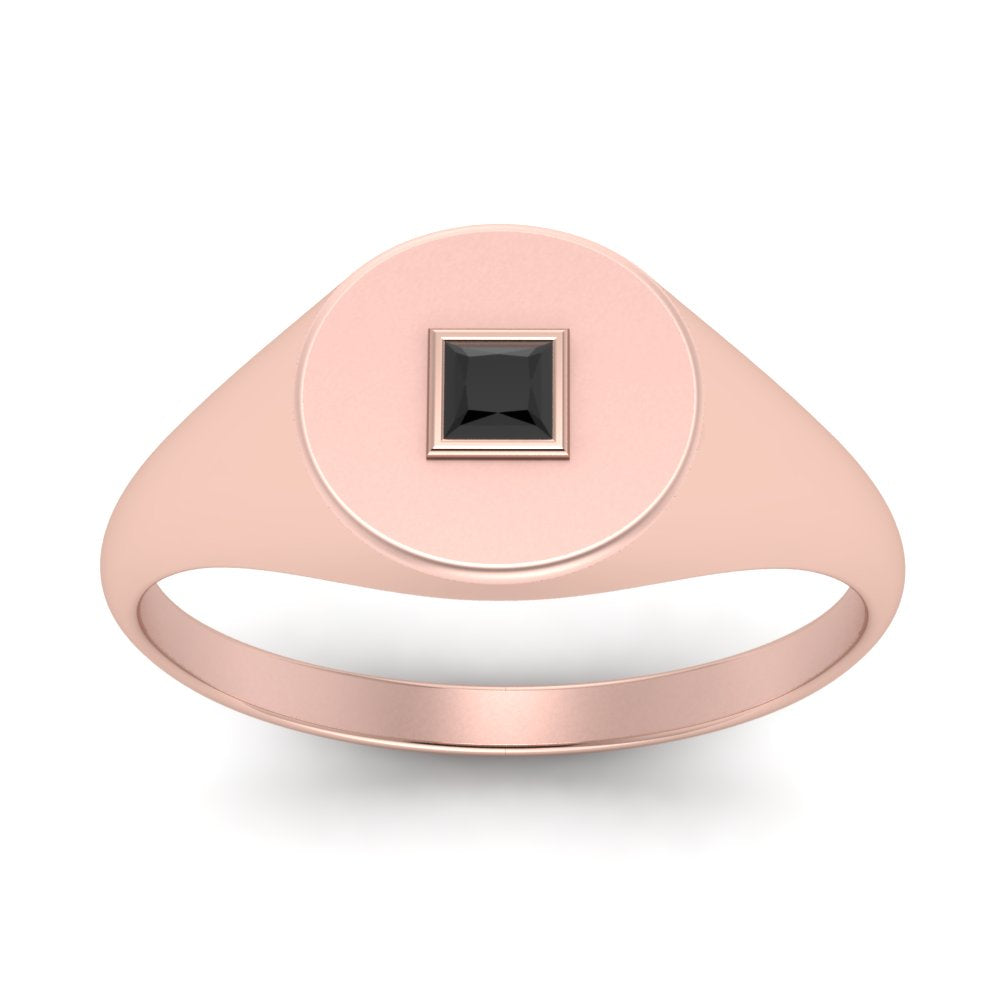 Single Diamond Signet Ring