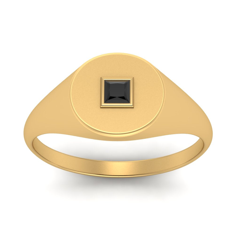 Single Diamond Signet Ring