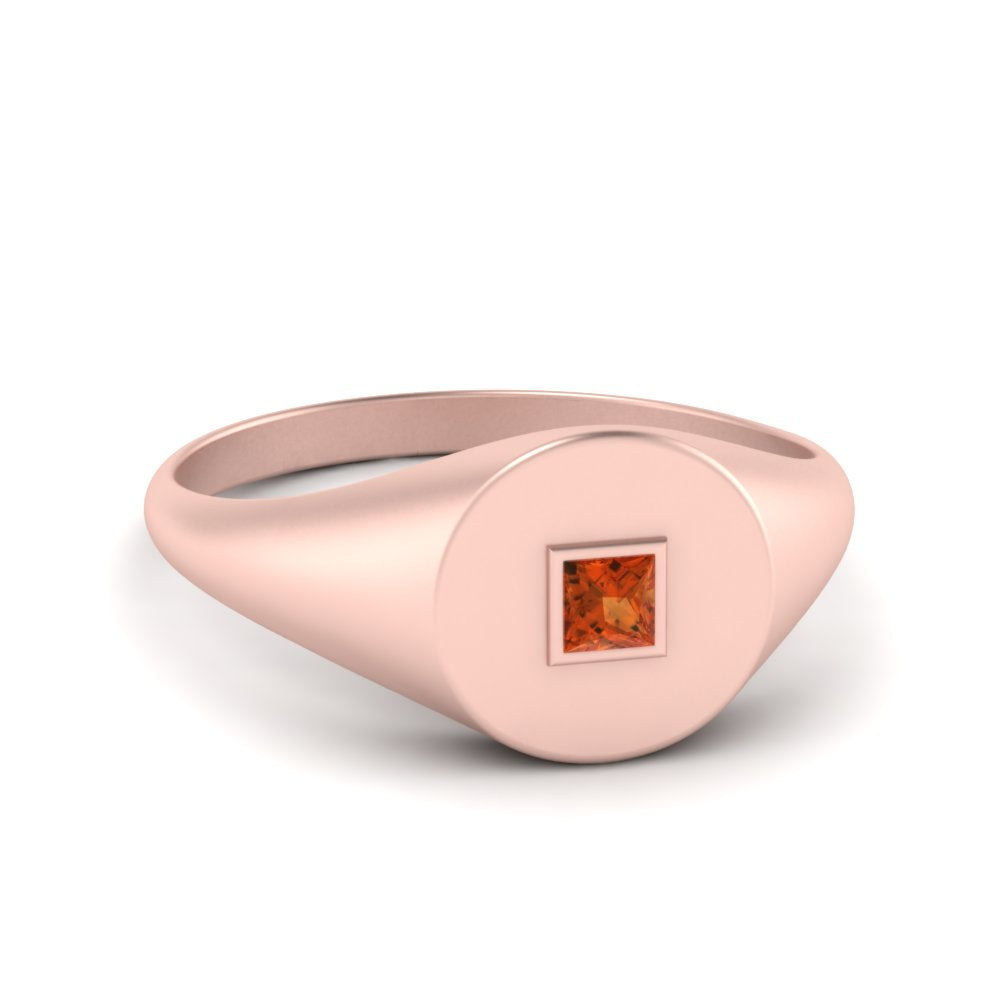 Single Diamond Signet Ring