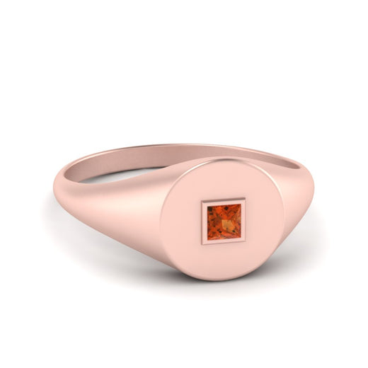 Single Diamond Signet Ring