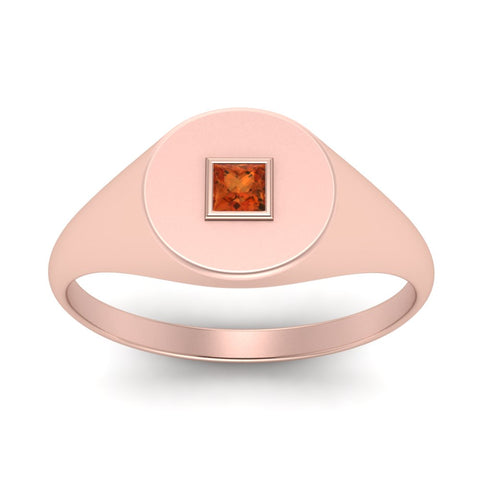 Single Diamond Signet Ring