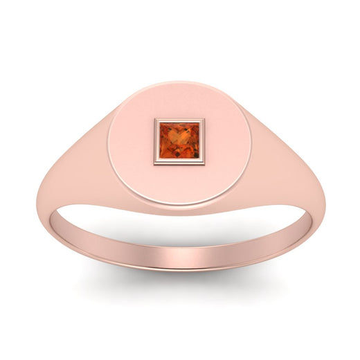 Single Diamond Signet Ring