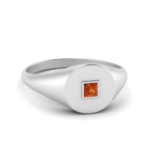 Single Diamond Signet Ring