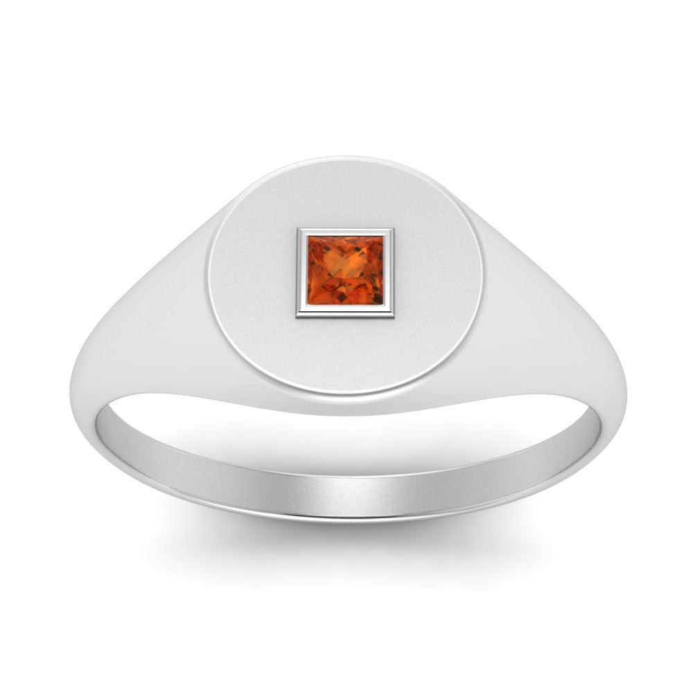 Single Diamond Signet Ring