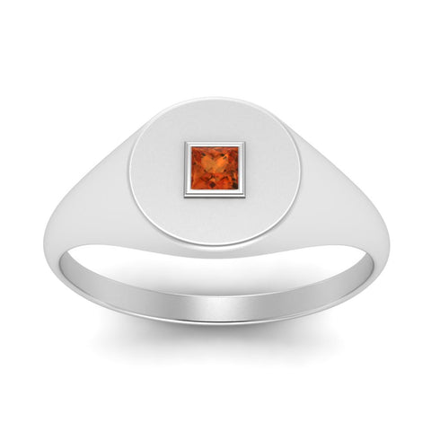 Single Diamond Signet Ring
