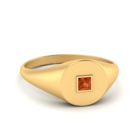 Single Diamond Signet Ring