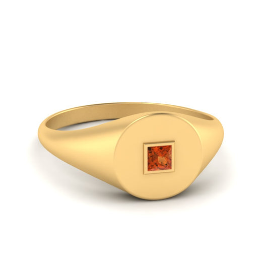 Single Diamond Signet Ring