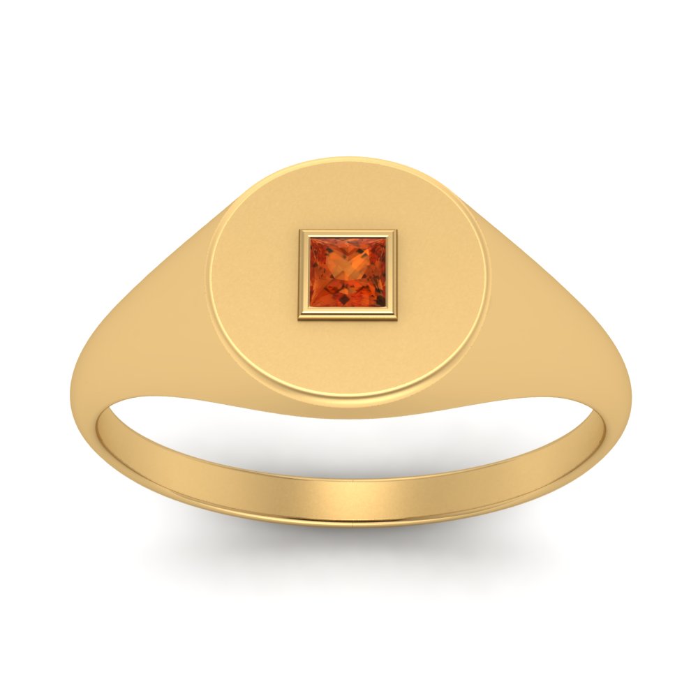Single Diamond Signet Ring