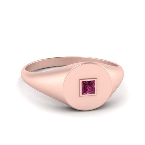 Single Diamond Signet Ring