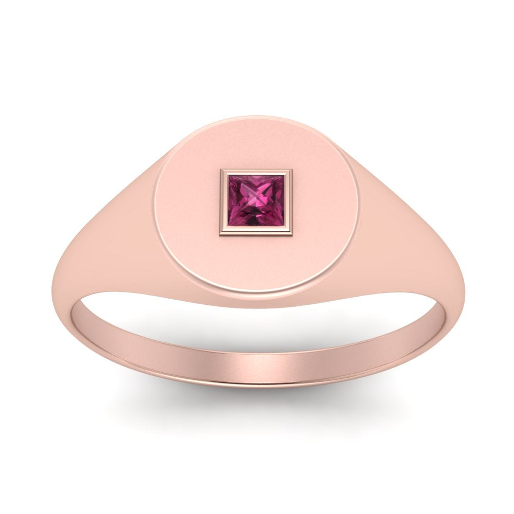 Single Diamond Signet Ring