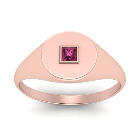 Single Diamond Signet Ring