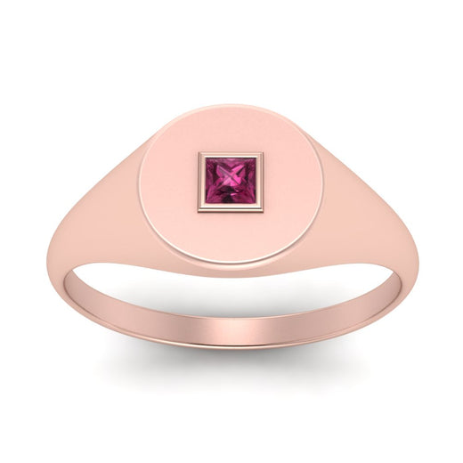 Single Diamond Signet Ring