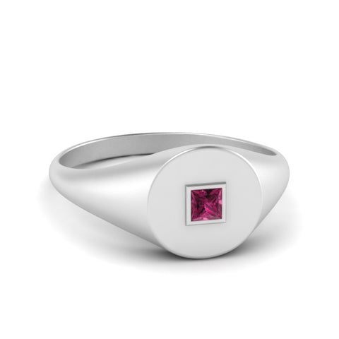 Single Diamond Signet Ring