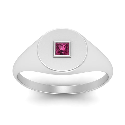 Single Diamond Signet Ring