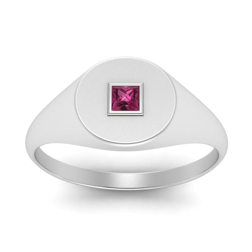 Single Diamond Signet Ring
