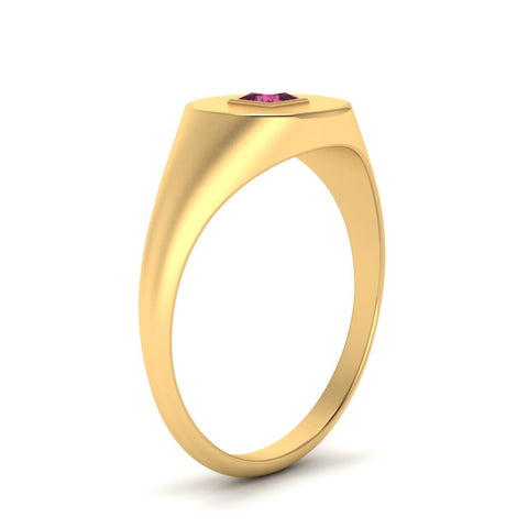 Single Diamond Signet Ring