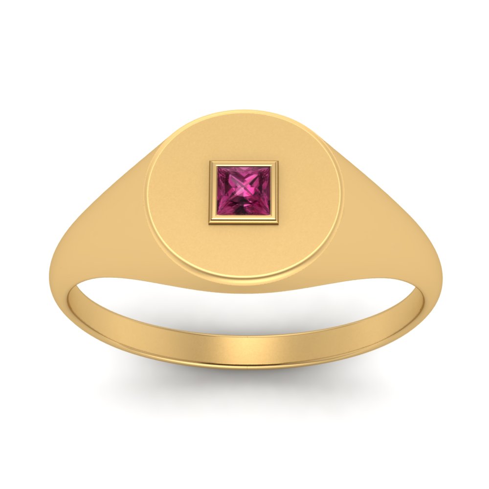 Single Diamond Signet Ring