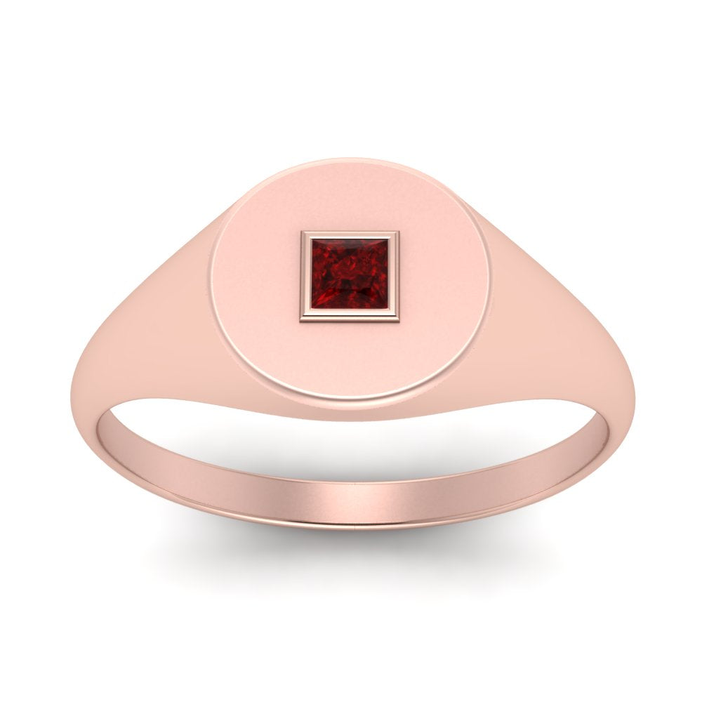 Single Diamond Signet Ring