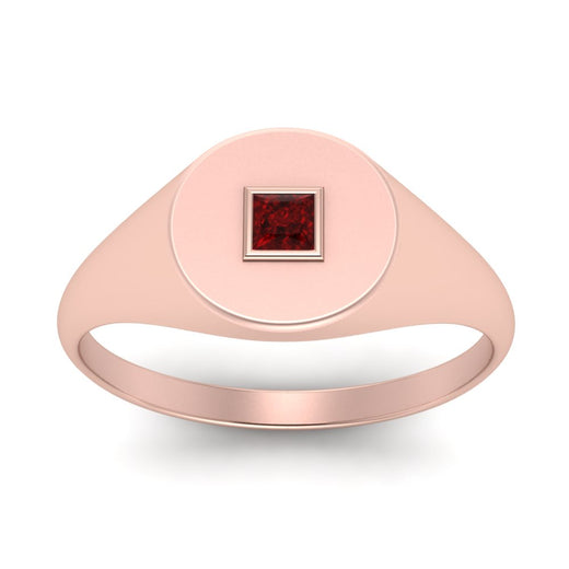 Single Diamond Signet Ring