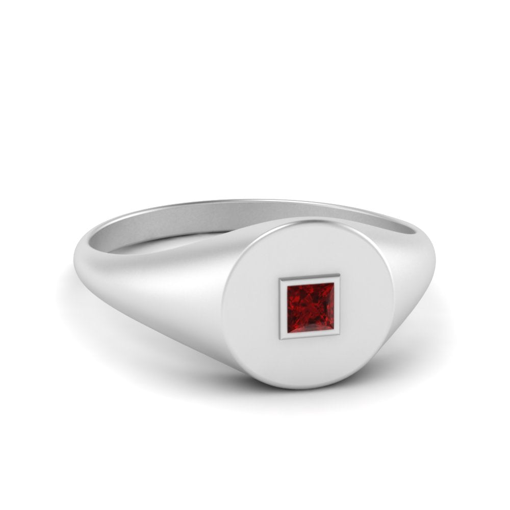Single Diamond Signet Ring