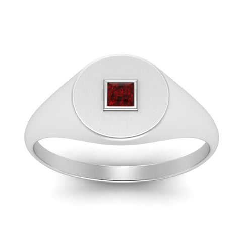 Single Diamond Signet Ring