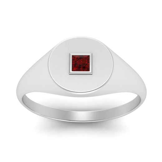 Single Diamond Signet Ring
