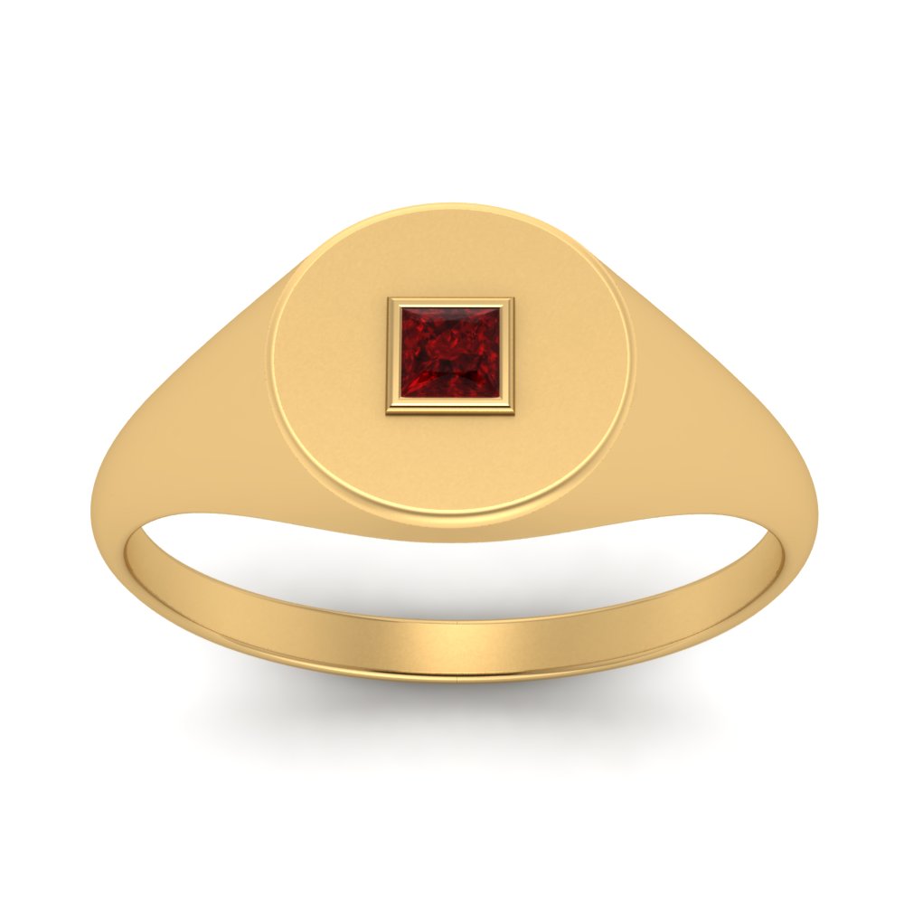 Single Diamond Signet Ring