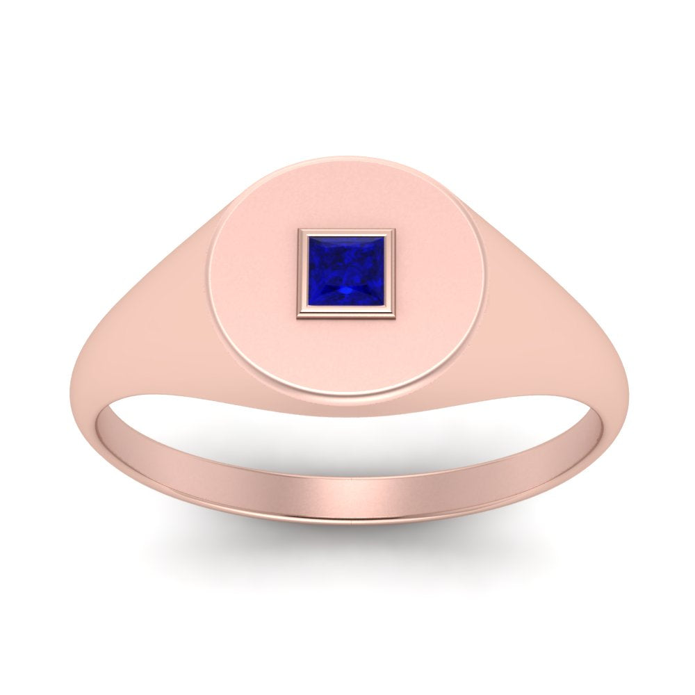 Single Diamond Signet Ring