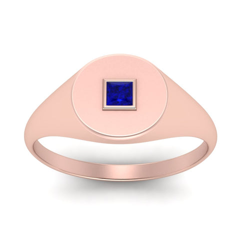 Single Diamond Signet Ring