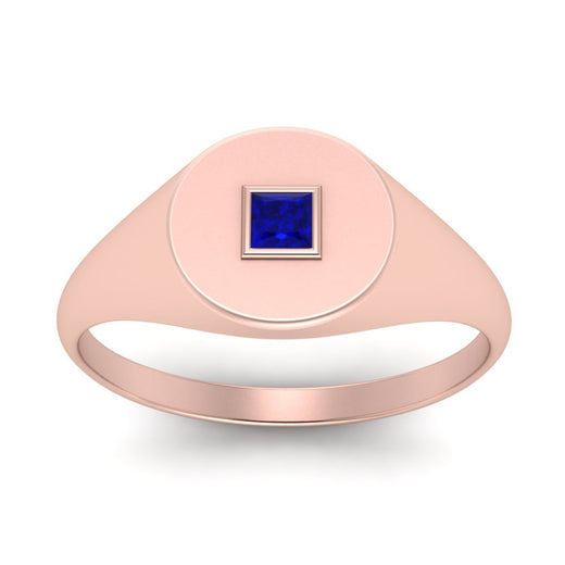 Single Diamond Signet Ring