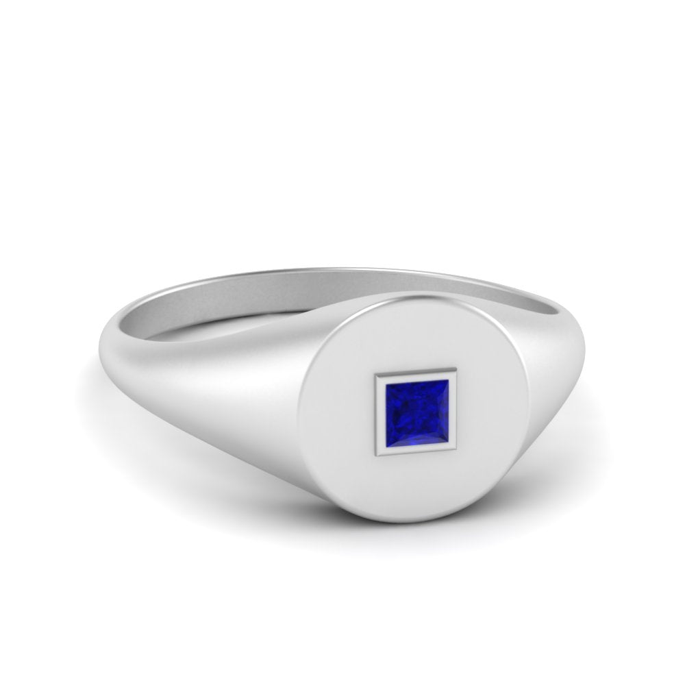 Single Diamond Signet Ring