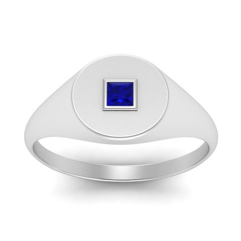 Single Diamond Signet Ring