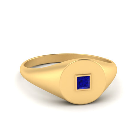 Single Diamond Signet Ring