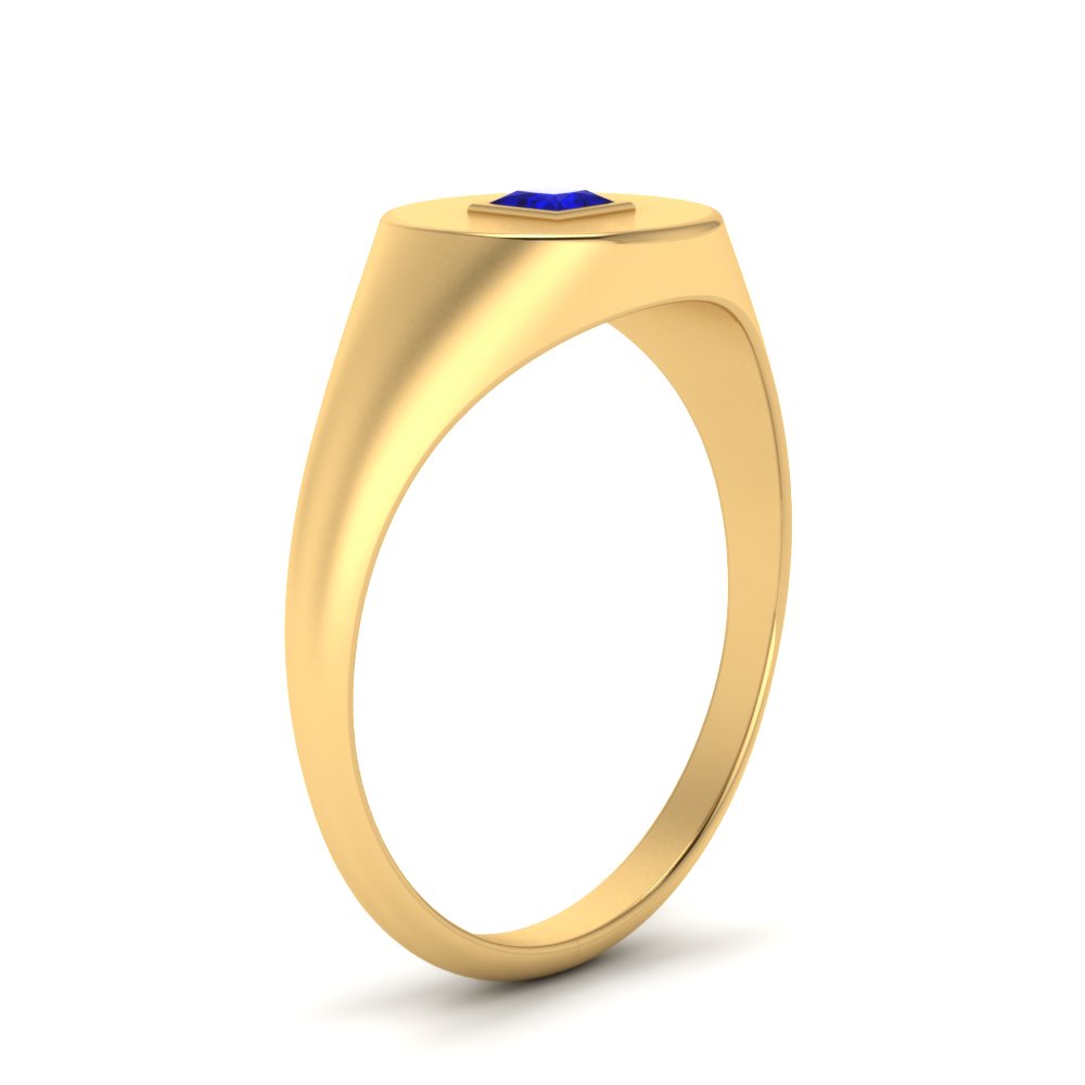 Single Diamond Signet Ring