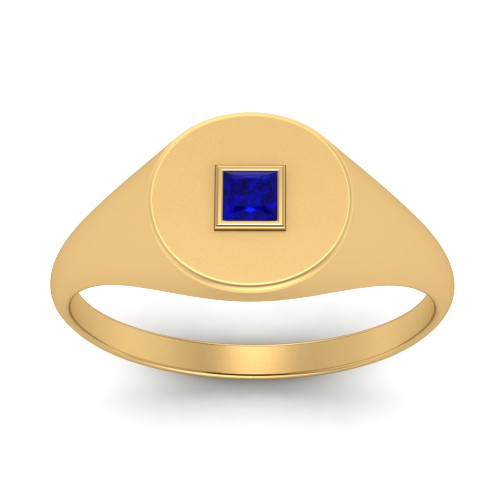 Single Diamond Signet Ring